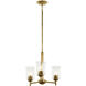 Shailene 3 Light Natural Brass Mini Chandelier Ceiling Light